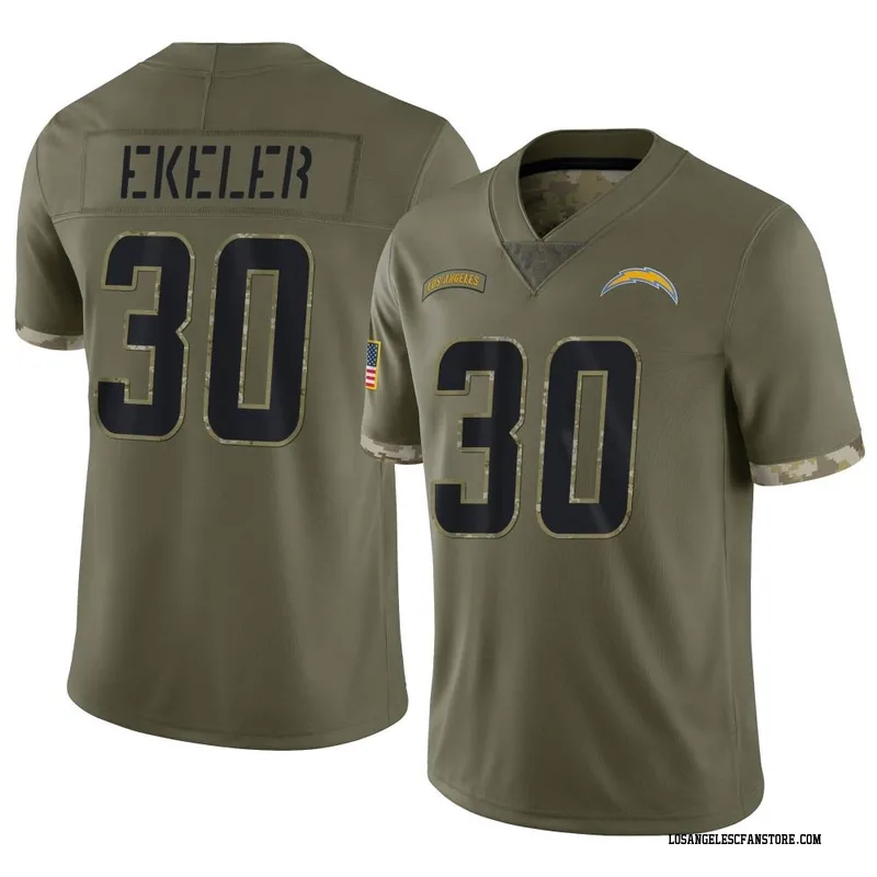 Men's Los Angeles Chargers #30 Austin Ekeler White 100th Season Limited  Jersey