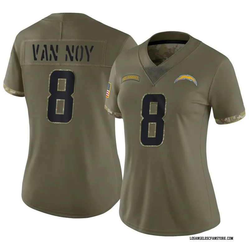 Lids Kyle Van Noy Los Angeles Chargers Fanatics Authentic Game-Used #8  White Jersey vs. Denver Broncos on January 8, 2023