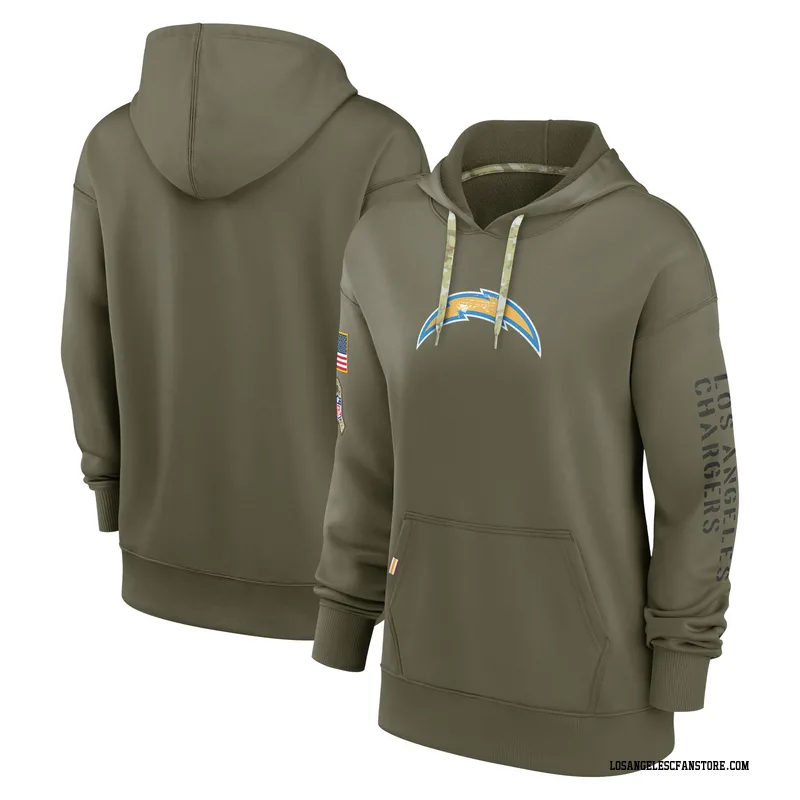 Los Angeles Chargers #85 Antonio Gates Olive Pullover Hoodie 2018 Salute To  Service